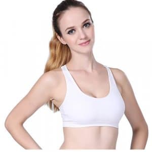 SIMPLE PLAIN WHITE SPORTS BRA