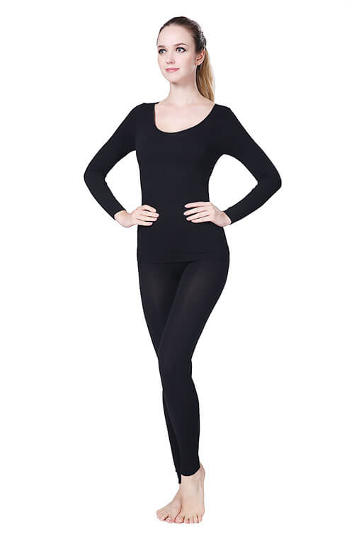 HIGH ELASTIC PURE BLACK UNDERWEAR SUIT - Seamless Clothing Manufacturer