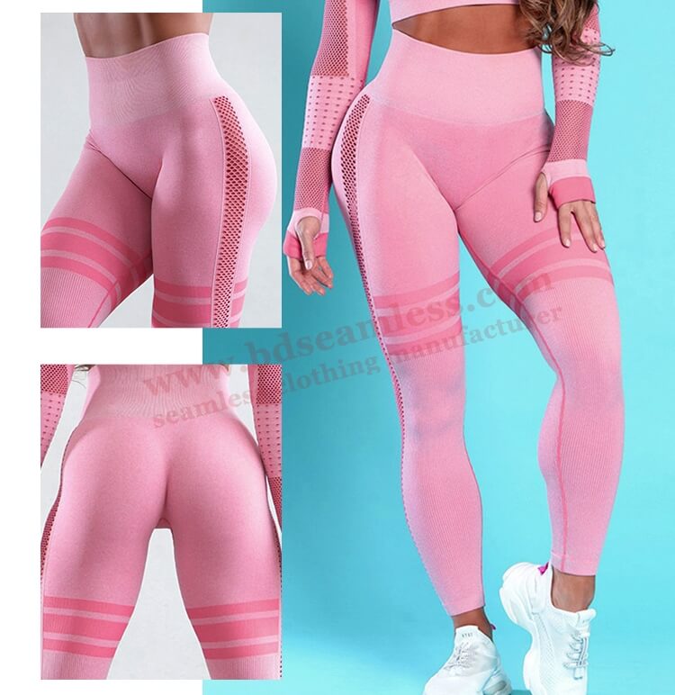 PINK BREATHABLE WORKOUT LEGGINGS MANUFACTURER