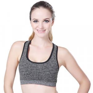 BLACK WHITE STRIPED SPORTS BRA