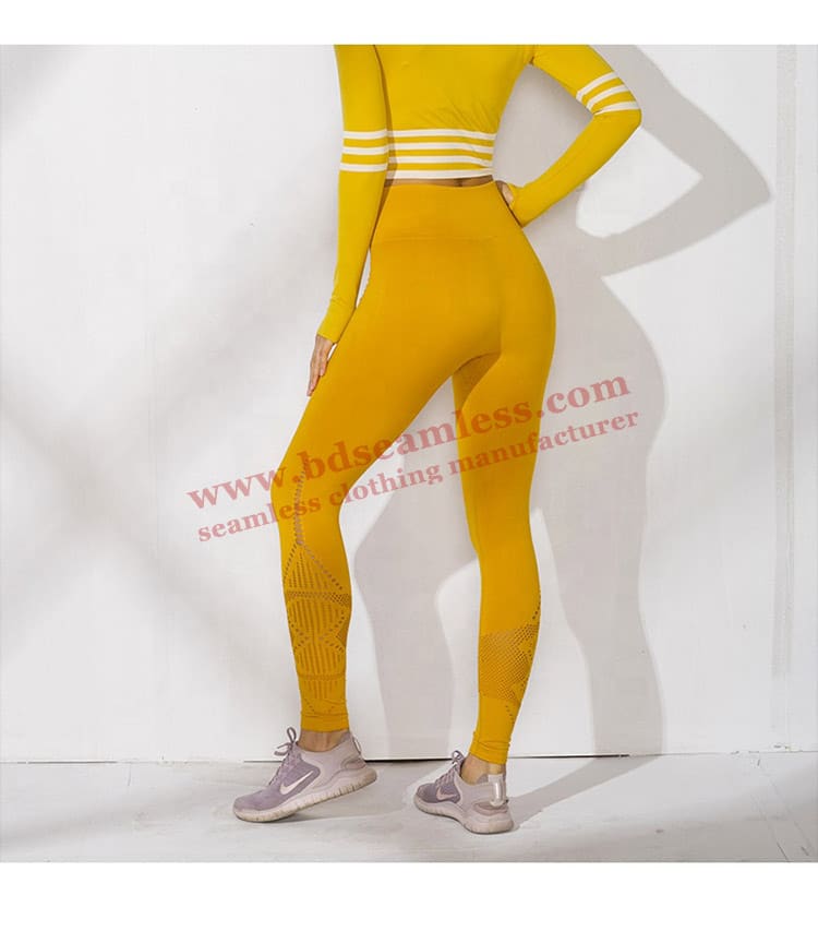 WHOLESALE YELLOW 88 NYLON 12 SPANDEX LEGGINGS