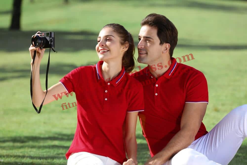 Custom red golf themed tee shirts wholesale