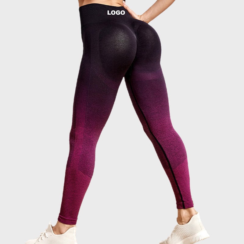 Custom clothing tie dye seamless leggings for private label brands featuring a high-elasticity logo on back waistband